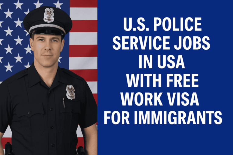 U.S. Police Service Jobs in USA with Free Work Visa for Immigrants